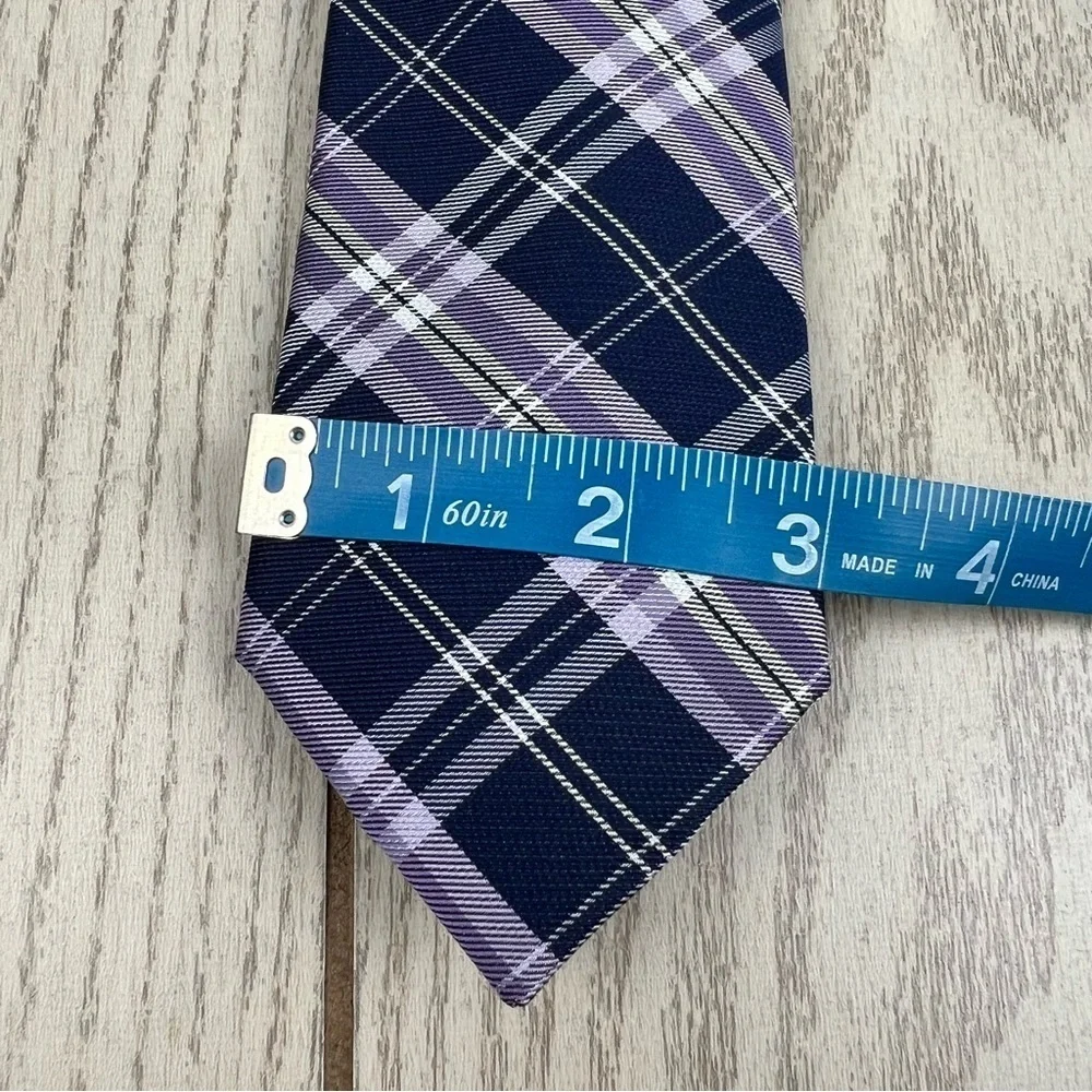 558 - Tommy Hilfiger Tie Purple Navy Plaid 527 TL21100146 Silk Blend $69.50